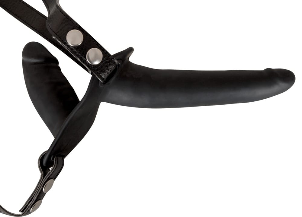 Double Strap On Black Silicone