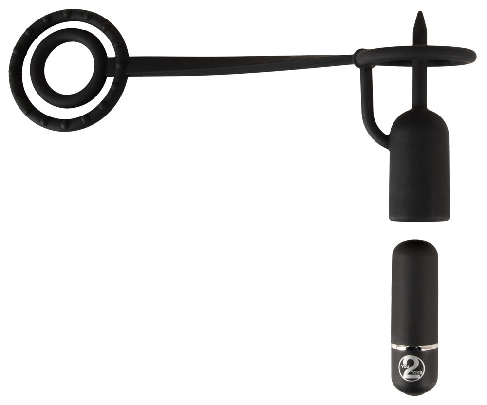 Penisplug with Vibrator and Cock Rings