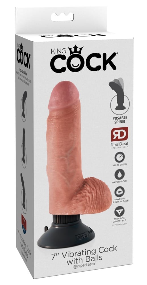 7" Vibrating Cock with Balls