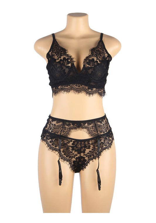PleazureX kanten lingerie set met kousenband