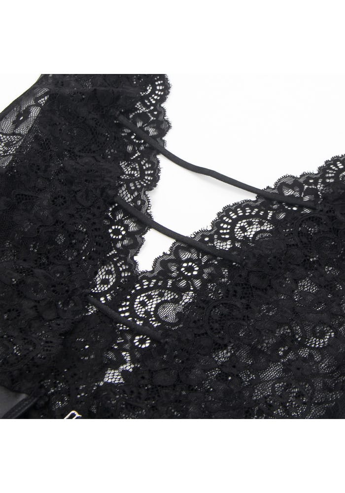 PleazureX kanten lingerie bodysuit met boeien