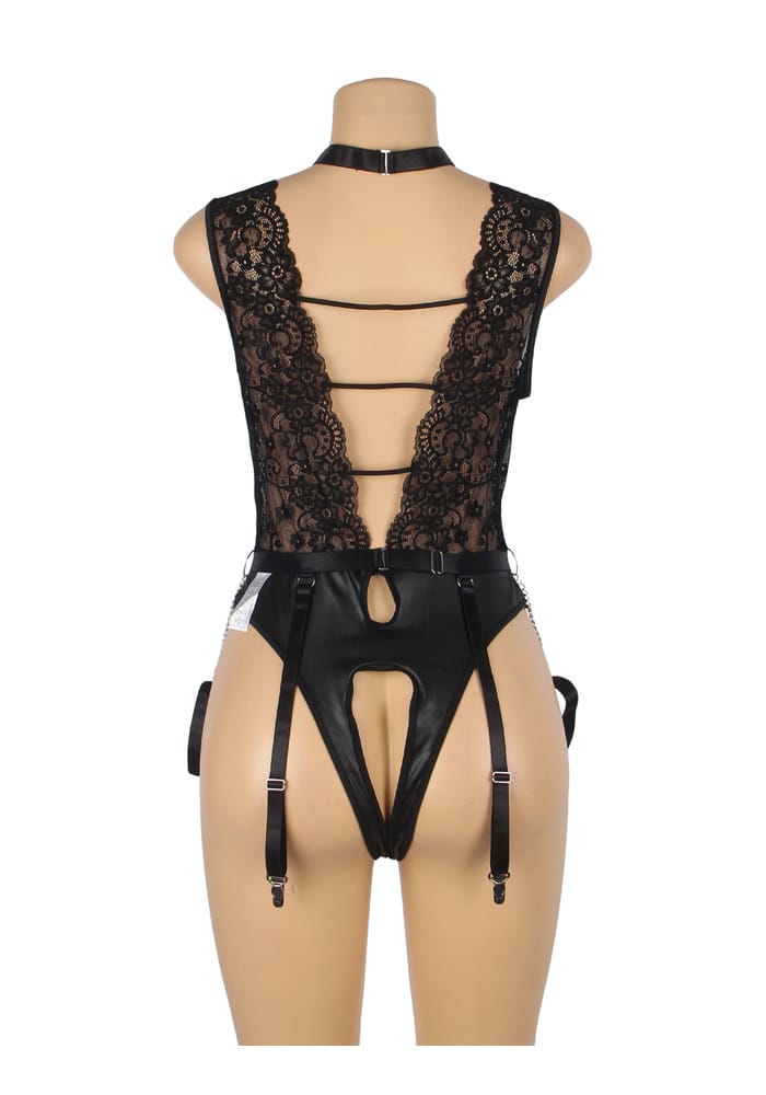PleazureX kanten lingerie bodysuit met boeien