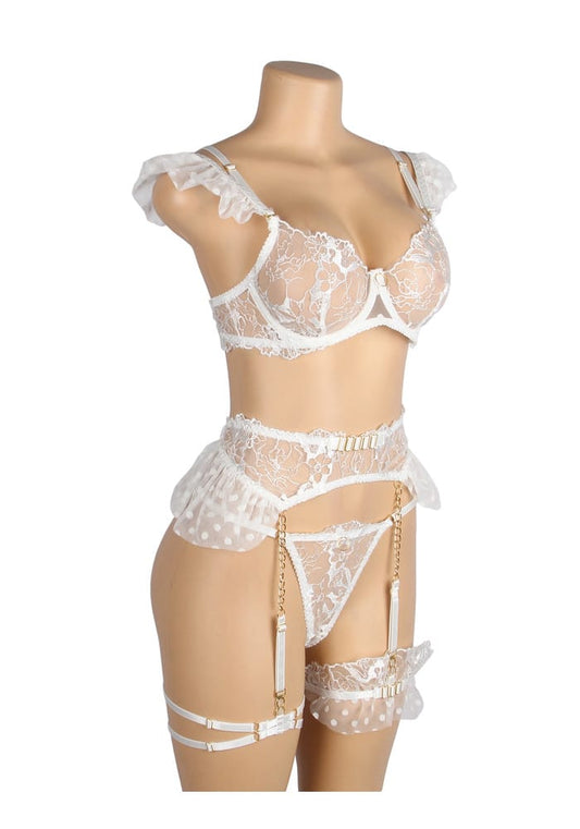 PleazureX sexy kanten lingerie set wit