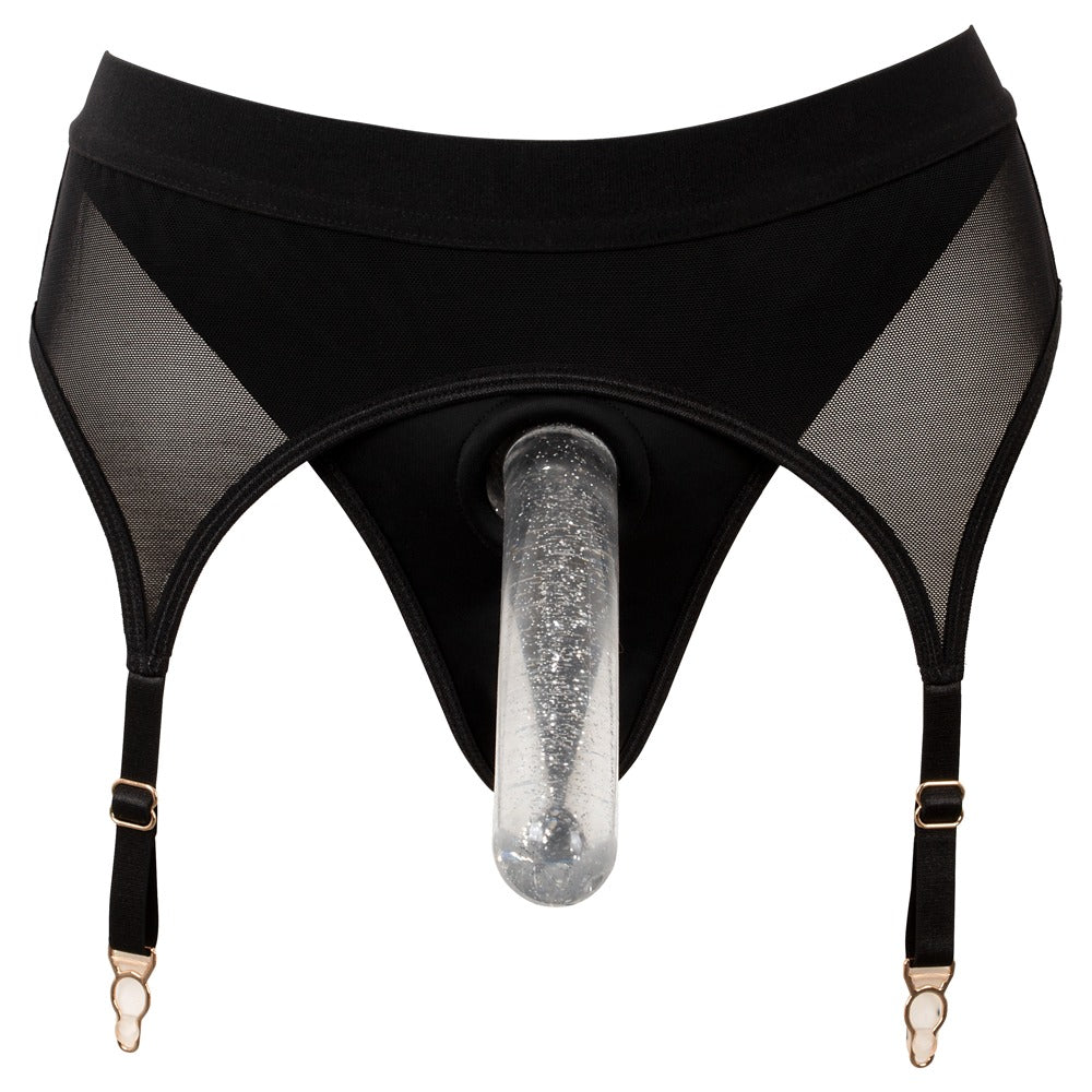 Strap-on thong with suspenders