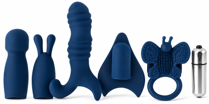 SensationsDeluxe Luxury Box – 6-Piece Vibrator Set with 5 Attachments