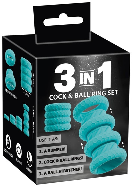 3-in-1 Cock &amp; Ball Ring Set