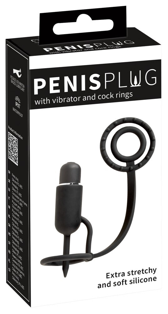 Penisplug with Vibrator and Cock Rings