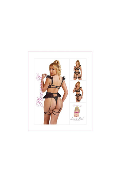PleazureX sexy kanten lingerie set zwart