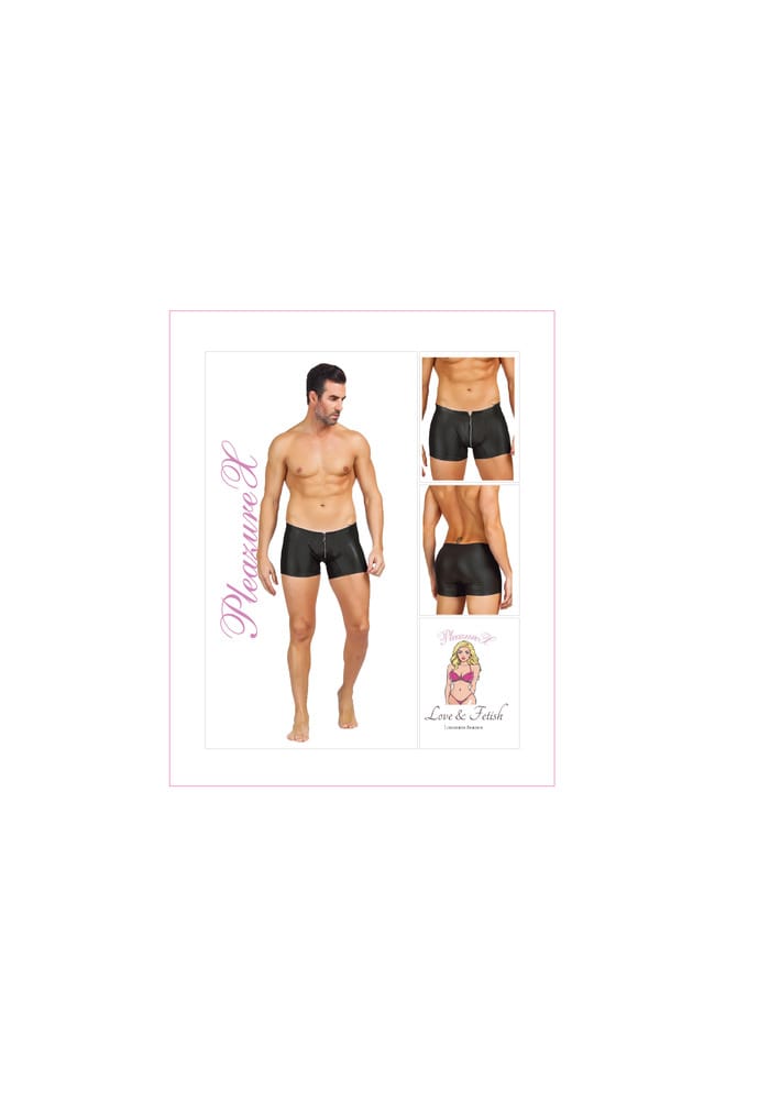 PleazureX leren boxer met rits kruis